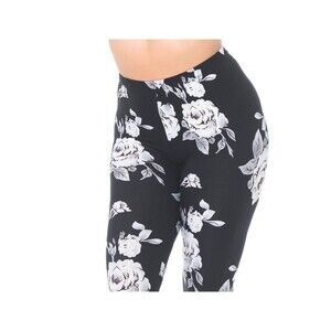 Plus Size Womens Womens Jumbo White Rose‎ Leggings
